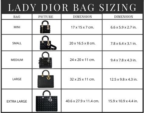 lady dior size chart in cm|lady dior small size.